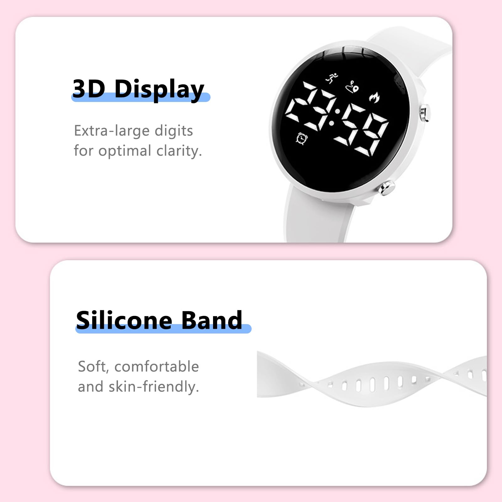 Fitness Tracker Watch with Step Counter Calorie Waterproof Pedometer Vibrating Alarm Digital Watches for Men Women Running Walking Workouts(NO APP)