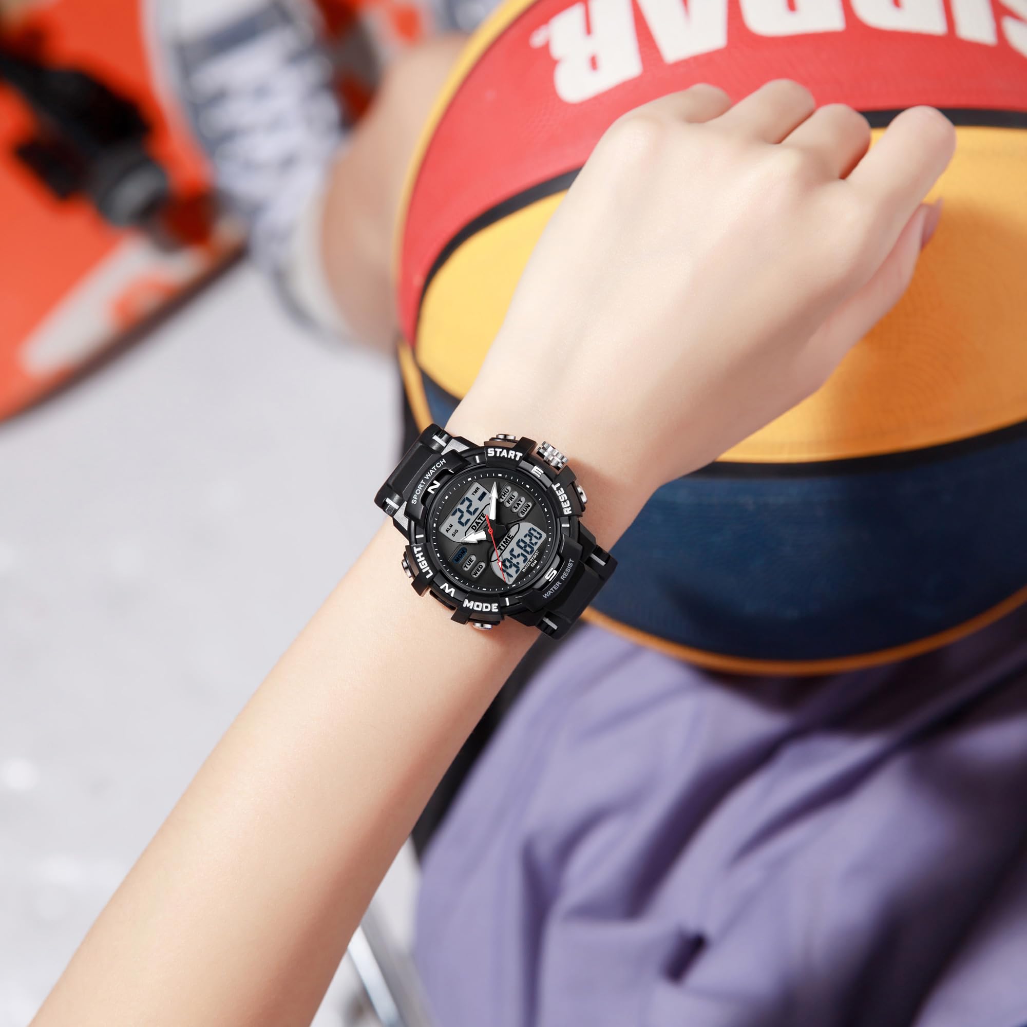 Findtime Womens Digital Watch Sports Waterproof Military Watches for Women Tactical Ladies Analog Watch Alarm Stopwatch Calendar