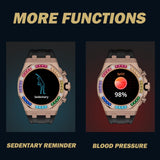 Smart Watch Answer Make Calls Message Reminder Smartwatch Compatible iPhone Heart Rate Monitor Bluetooth Diamond Smart Watches for Men