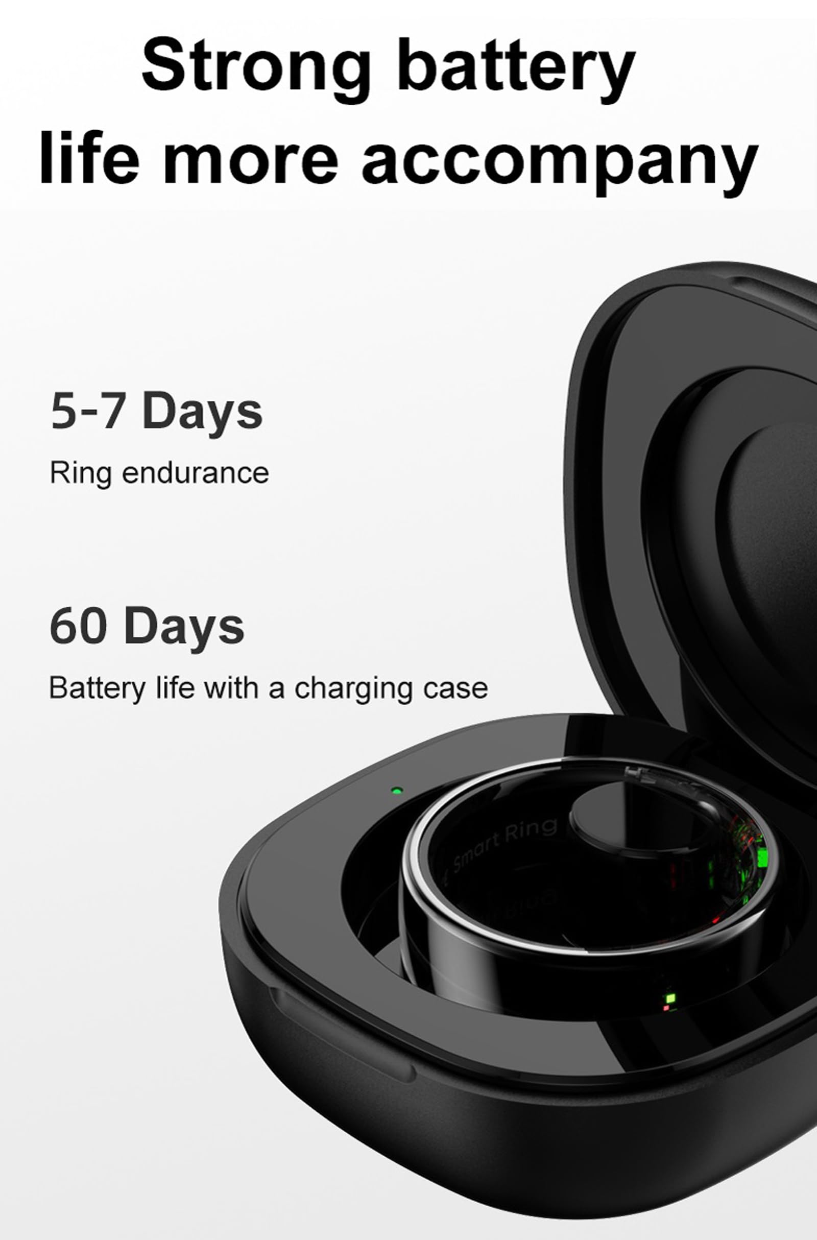 Smart Ring for Men Women Smart Ring Sleep Tracker SNS Notification Fitness Tracker Gesture Control Pedometer Calories Step Counter Compatible with iOS Android