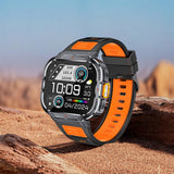 Big Screen Smart Watch for Men, 2.0'' HD Military Smartwatch with LED Flashlight 5ATM Waterproof Rugged Tactical Fitness Tracker (Answer/Make Calls)