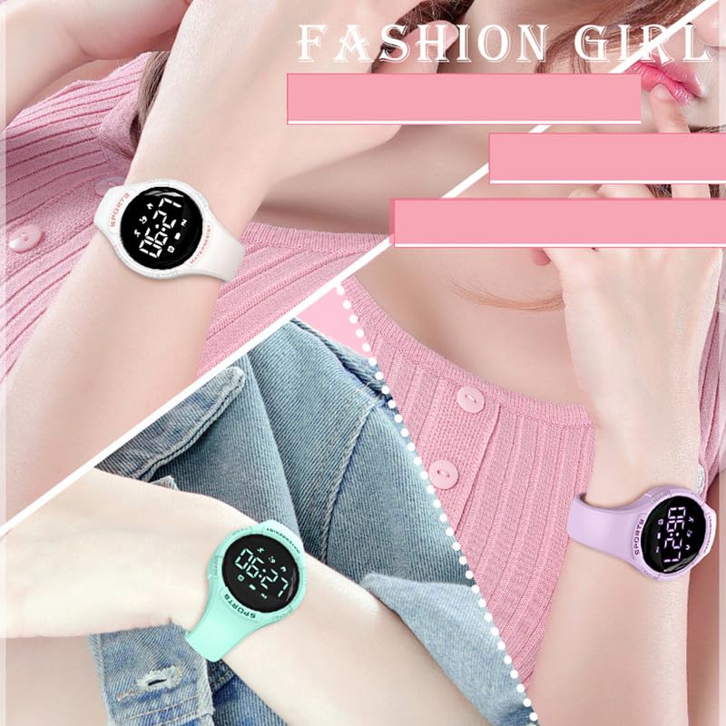 T5GL Womens Fitness Tracker Pedometer Watch Step Counter Calorie Distance 5ATM Waterproof Teens Watch Alarm Digital Ladies Fitness Watch Sport Girls