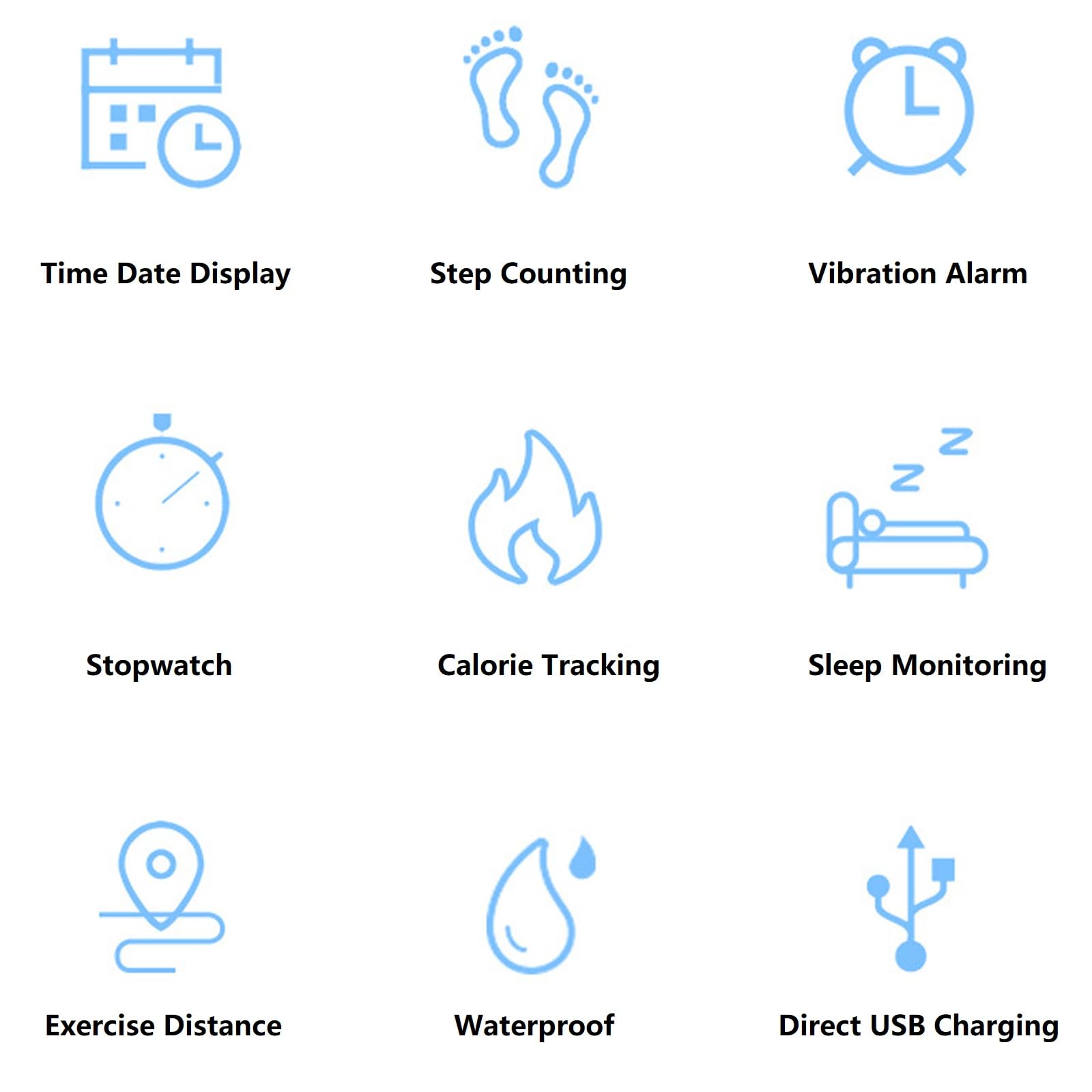 Smart Watch for Men Women Digital Watch Fitness Tracker Band Sleep Monitor Activity Tracker Calorie Distance Step Counter Vibrating Alarm Clock Waterproof LED Backlight USB Charging NO APP