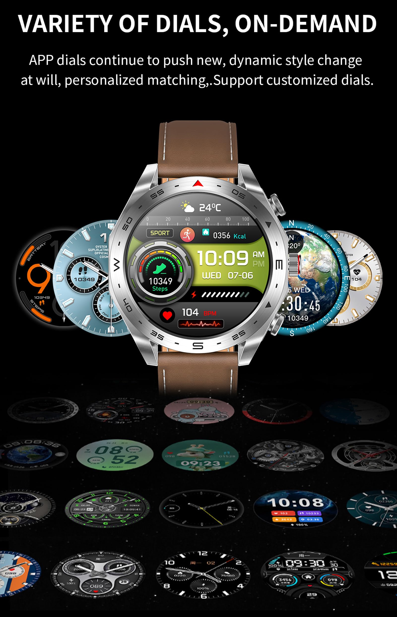 Smart Watches for Men with Wireless Earbuds Waterproof Men Watches HiFi Headphones Blood Pressure Monitor Heart Rate Monitor Sleep Tracker Bluetooth Call Fitness Tracker Step Counter for iOS Android