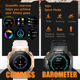 GPS Smart Watches for Men Military Altimeter Barometer Compass Bluetooth Calls Sports Modes Flashlight Smart Watch Heart Rate Sleep Monitor Message Reminder