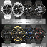 Findtime Running Mens Watches Military Tactics, 5ATM Waterproof Sports Outdoor Watch for Men Swimming Analog Digital Led Large Face Dual Dial Time Display Electronic Wristwatch White