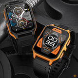 Rugged Military Smart Watch for Men Android Phones 1.83" Outdoor Running Smartwatch with Answer/Make Call 100 Sport Modes Fitness Tracker