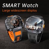 Big Screen Smart Watch for Men, 2.0'' HD Military Smartwatch with LED Flashlight 5ATM Waterproof Rugged Tactical Fitness Tracker (Answer/Make Calls)