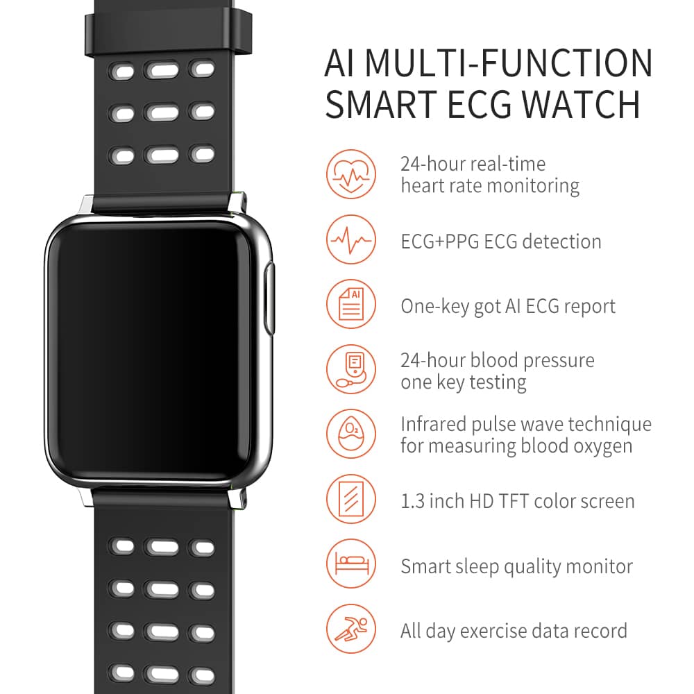 Findtime Smart Watch for Men Women ECG Heart Rate Blood Pressure Monitoring Step Counter