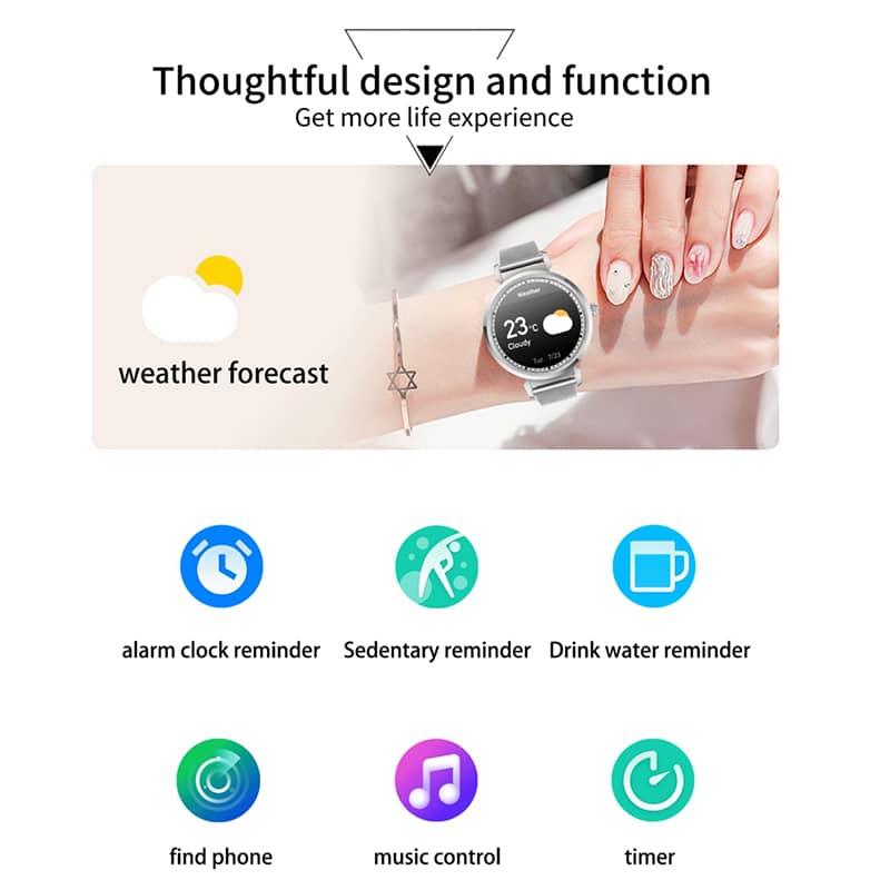 Findtime Smart Watch for Women Monitor Blood Pressure Heart Rate Blood Oxygen