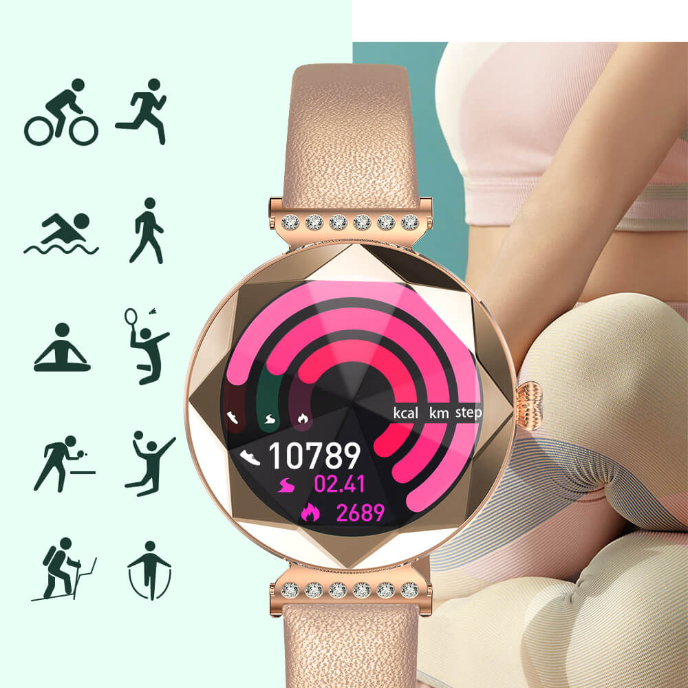 Findtime Luxury Smart Watches for Women with Real-time Heart Rate Monitoring IP68 Waterproof