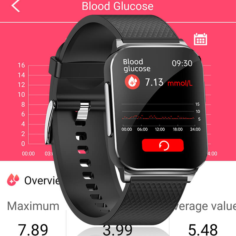 Findtime ECG Smartwatch for Blood Pressure Monitor Heart Rate Blood Oxygen Blood Glucose Body Temperature