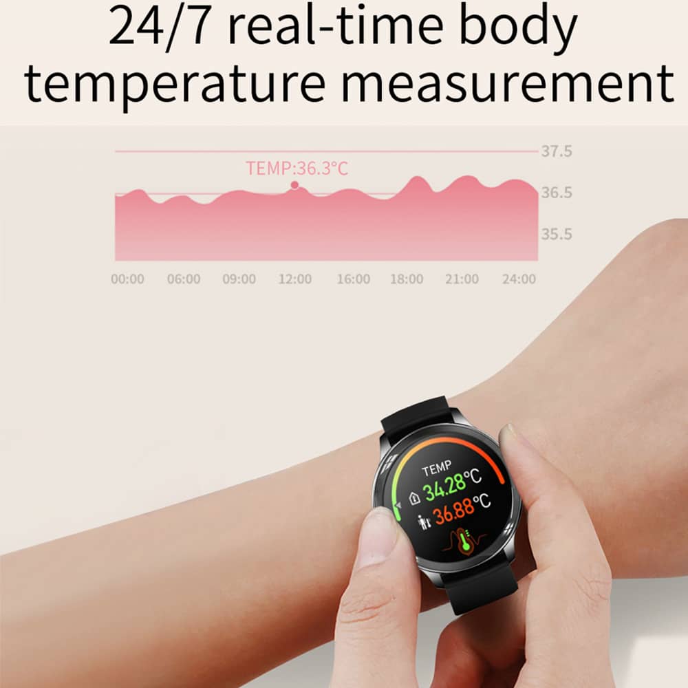 Findtime Smart Watch Blood Pressure Monitor Blood Oxygen Heart Rate Body Temperature with Bluetooth Call