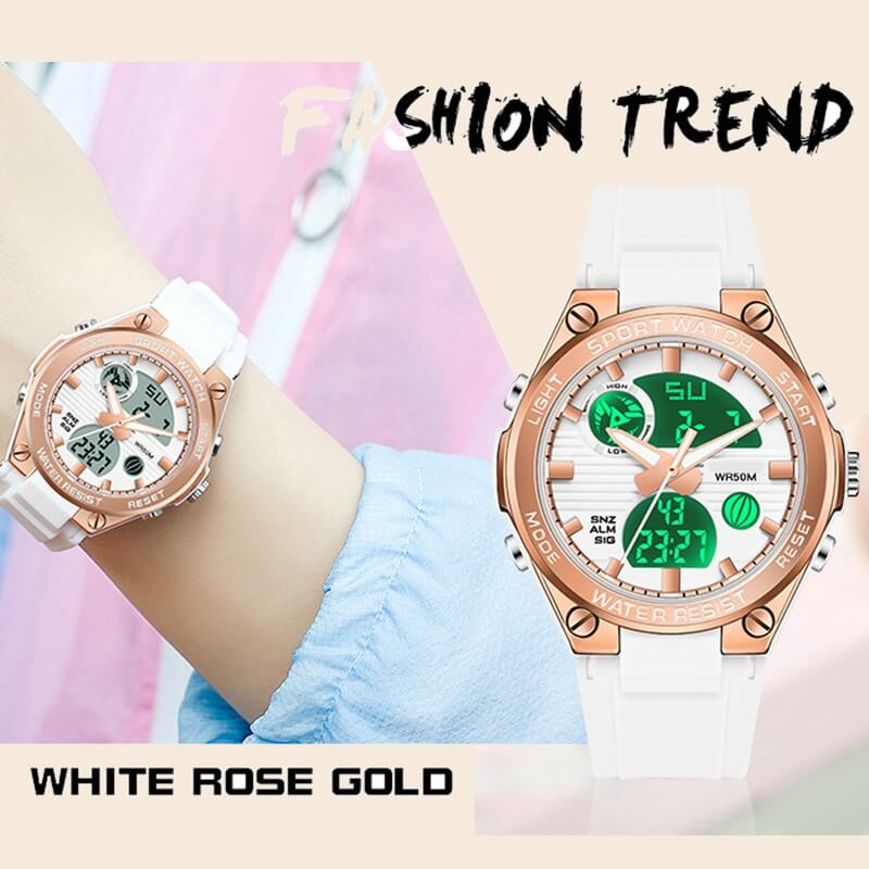 Findtime Womens Military Tactical Digital Watch Sport Waterproof Analog Watches LED Backlight Alarm Stopwatch