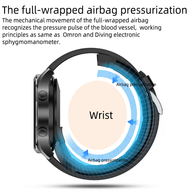 Findtime Accurate Blood Pressure Monitor Smart Watch with Air Pump Body Temperature Heart Rate SpO2