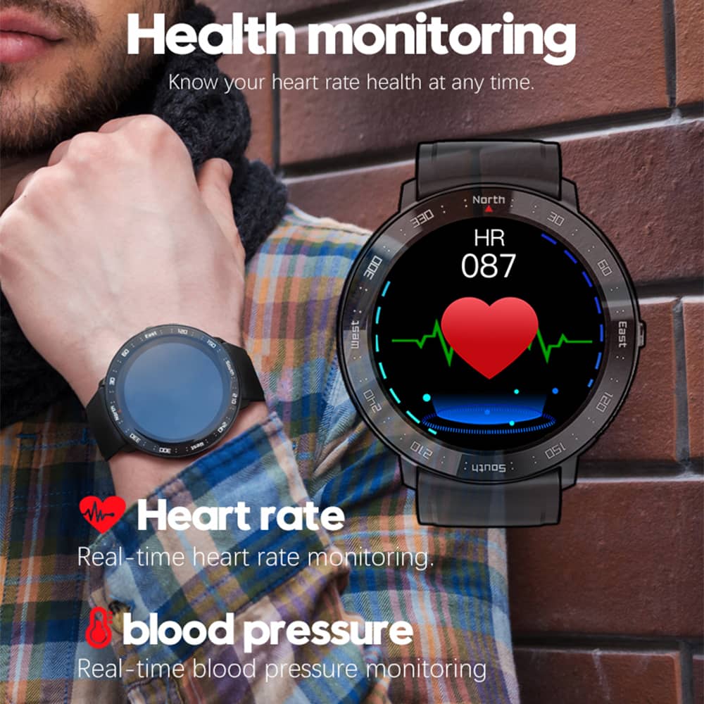 Findtime Blood Pressure Monitor Watch Real-Time Heart Rate Smartwatches for Men Women