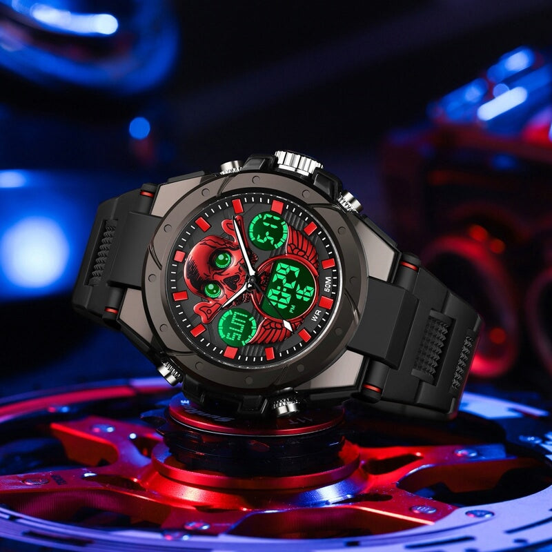 Findtime Digital Skull Watch for Men Unique Wrist Watch LED Backlight Waterproof Sport Outdoor Military WatchesFindtime Skull Digital Watch for Men Unique Military Watches LED Backlight Waterproof Sport Outdoor