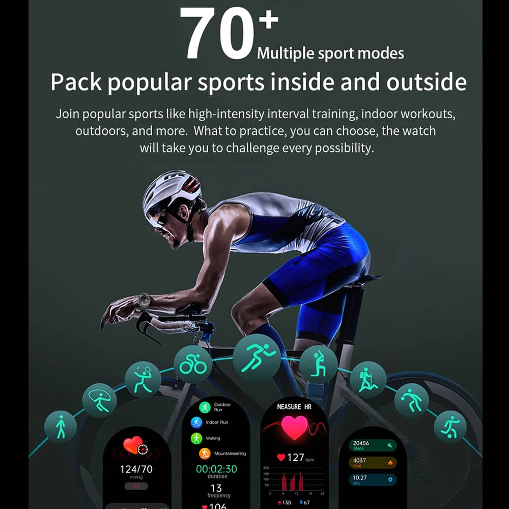 Findtime Blood Pressure Smart Watch Monitor Heart Rate SpO2 with Bluetooth Calling