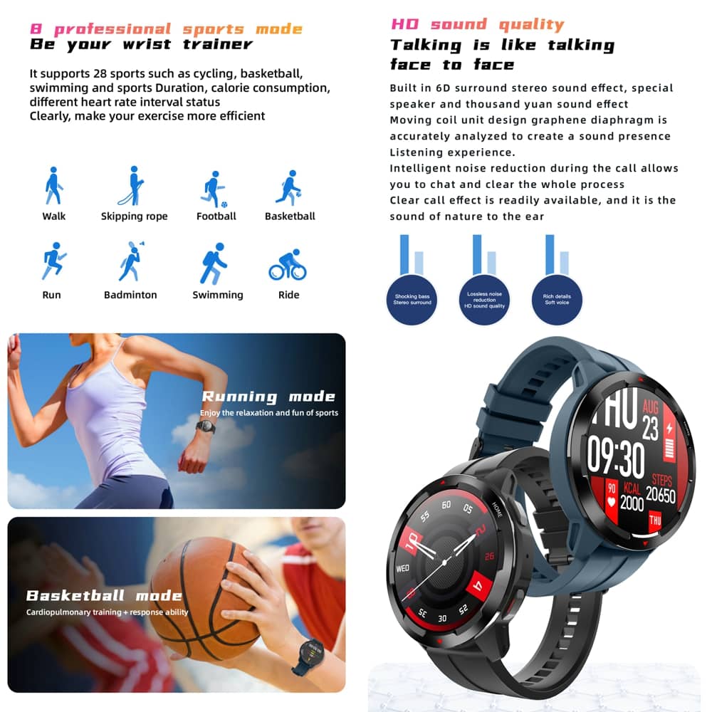 Findtime Smart Watch Bluetooth Calling Blood Pressure Blood Oxygen Heart Rate Monitoring