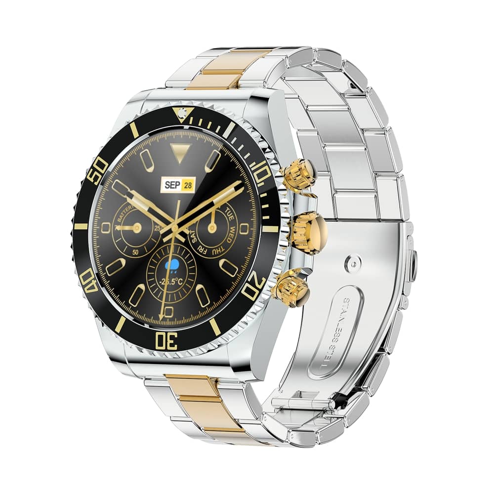 Findtime Smart Watch for Men Bluetooth Calling Heart Rate Blood Oxygen Monitoring Strainless Steel