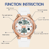 Findtime Womens Military Tactical Digital Watch Sport Waterproof Analog Watches LED Backlight Alarm Stopwatch