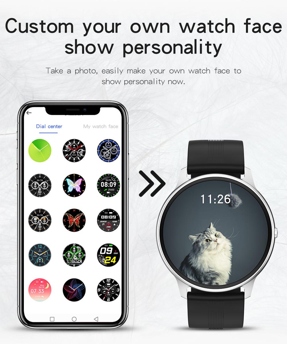Findtime Smart Watch with 24/7 Heart Rate Blood Pressure Monitor IP68 Waterproof for Android iOS Phones