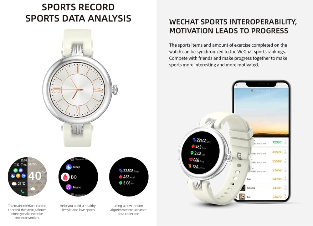 Findtime Smart Watch for Women Bluetooth Calling Blood Pressure Monitoring