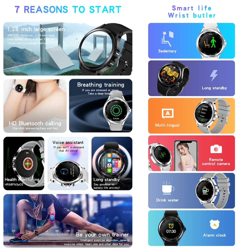 Findtime Smart Watch Bluetooth Calling Blood Pressure Heart Rate Blood Oxygen Monitoring