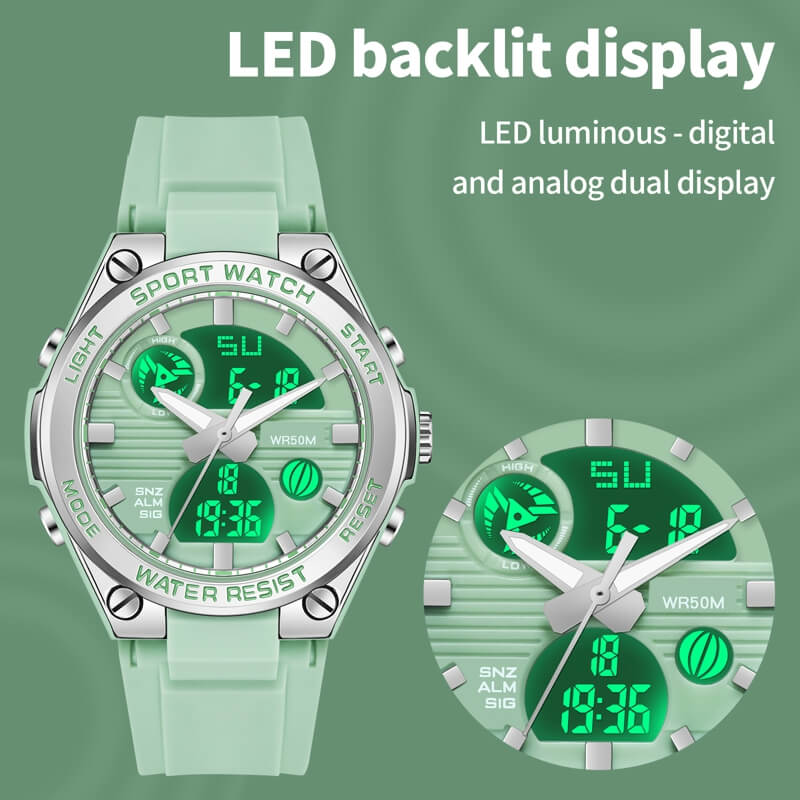 Findtime Womens Military Tactical Digital Watch Sport Waterproof Analog Watches LED Backlight Alarm Stopwatch