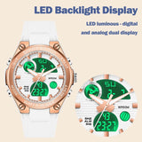 Findtime Womens Military Tactical Digital Watch Sport Waterproof Analog Watches LED Backlight Alarm Stopwatch