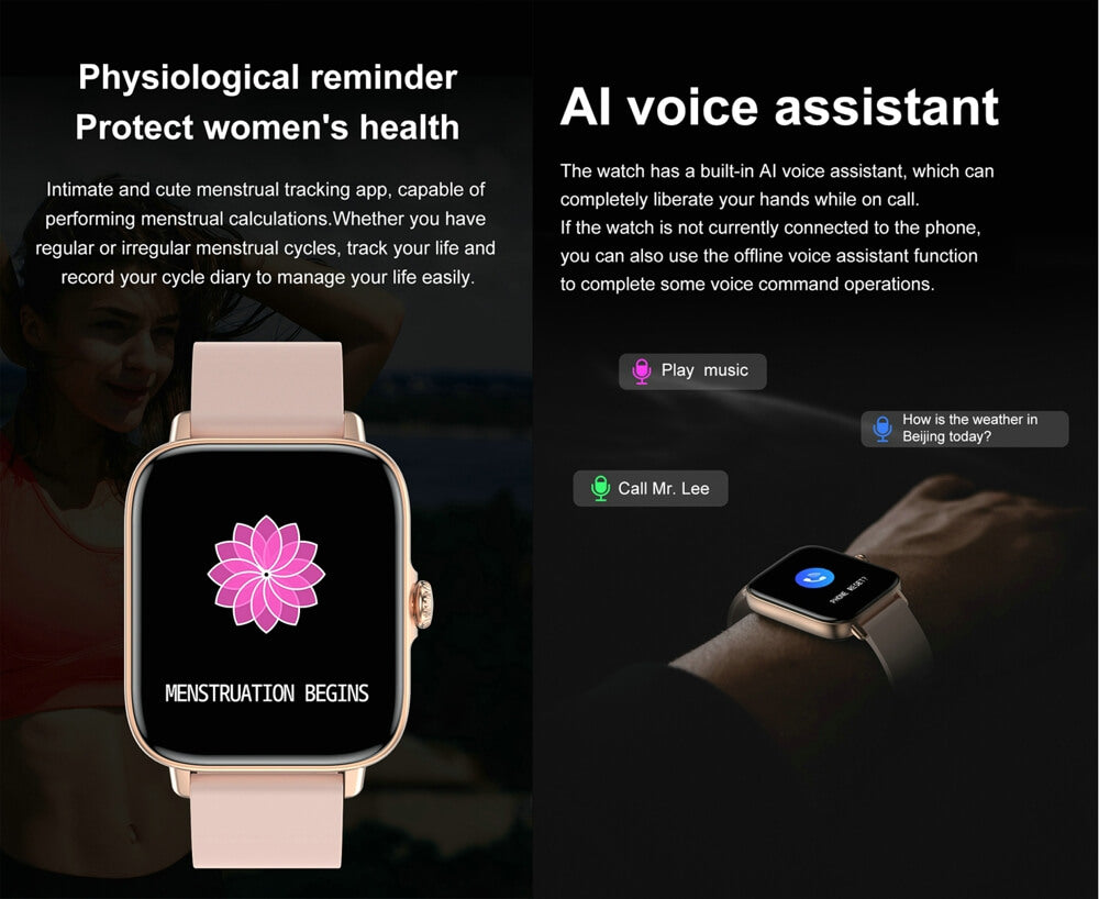 Findtime Smart Watch Blood Pressure Body Temperature Monitor Bluetooth Calling