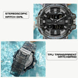 Findtime Military Digital Watch for Men Tactical LED Large Face Transparent Design Outdoor Sport Watch Stopwatch Alarm Waterproof