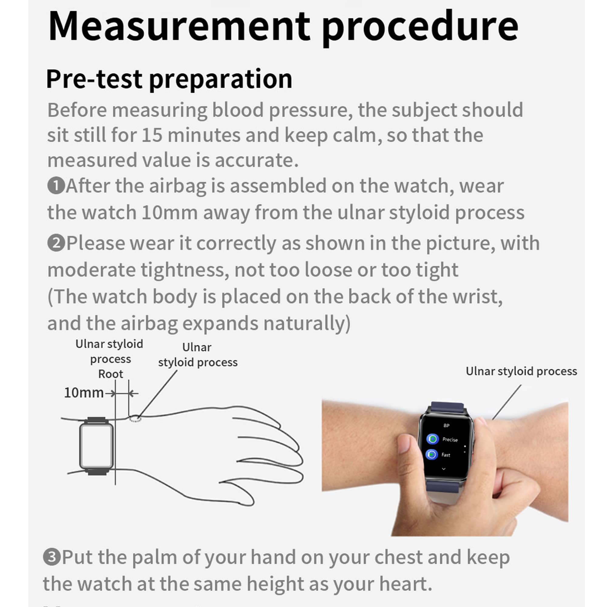 Findtime Smart Watch with Air Pump&Air Bag True Blood Pressure Monitor Body Temperature Heart Rate