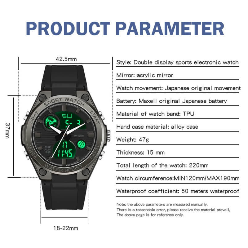 Findtime Womens Military Tactical Digital Watch Sport Waterproof Analog Watches LED Backlight Alarm Stopwatch