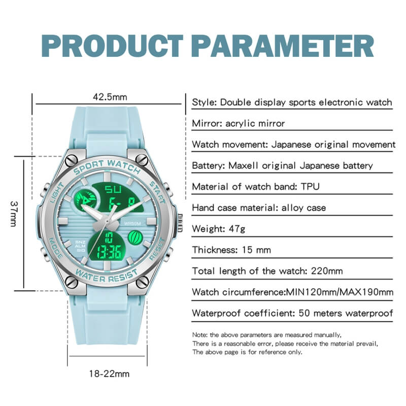 Findtime Womens Military Tactical Digital Watch Sport Waterproof Analog Watches LED Backlight Alarm Stopwatch