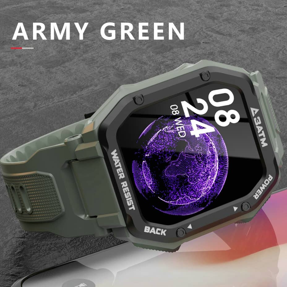 Findtime Military Smart Watch with Blood Pressure Heart Rate Monitor 3ATM Waterproof