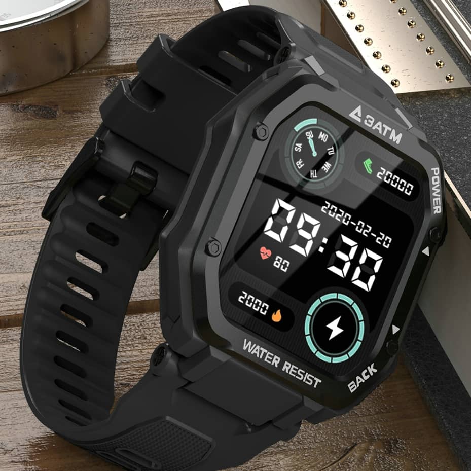 Findtime Military Smart Watch with Blood Pressure Heart Rate Monitor 3ATM Waterproof