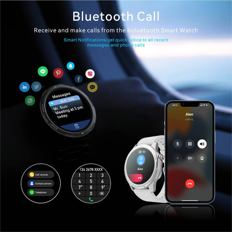 Findtime Smart Watch with Heart Rate Monitor Blood Oxygen Bluetooh Calling
