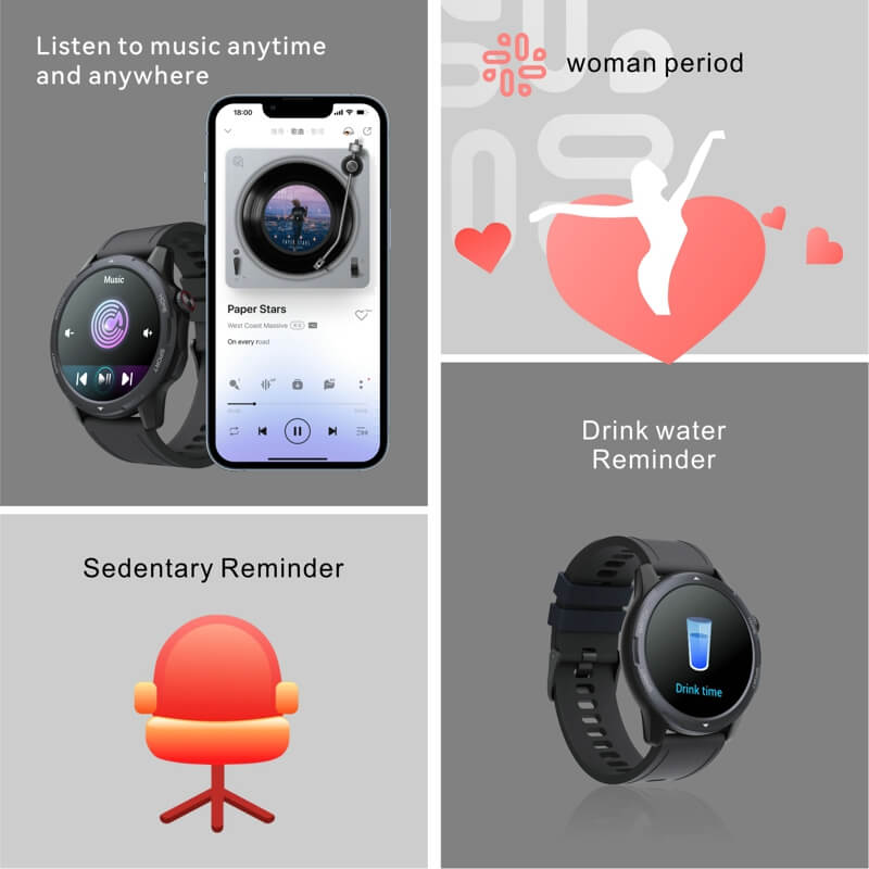 Findtime Smart Watch with Heart Rate Monitor Blood Oxygen Bluetooh Calling