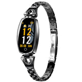 H8 Womens Stainless Steel Smart Watch Fitness Tracker Heart Rate Monitor Blood Pressure Pedometer Smart Bracelet for Android iOS - Findtime