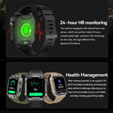 Findtime Military Smart Watch with Blood Pressure Monitor Heart Rate Blood Oxygen Body Temperature Bluetooth Calling