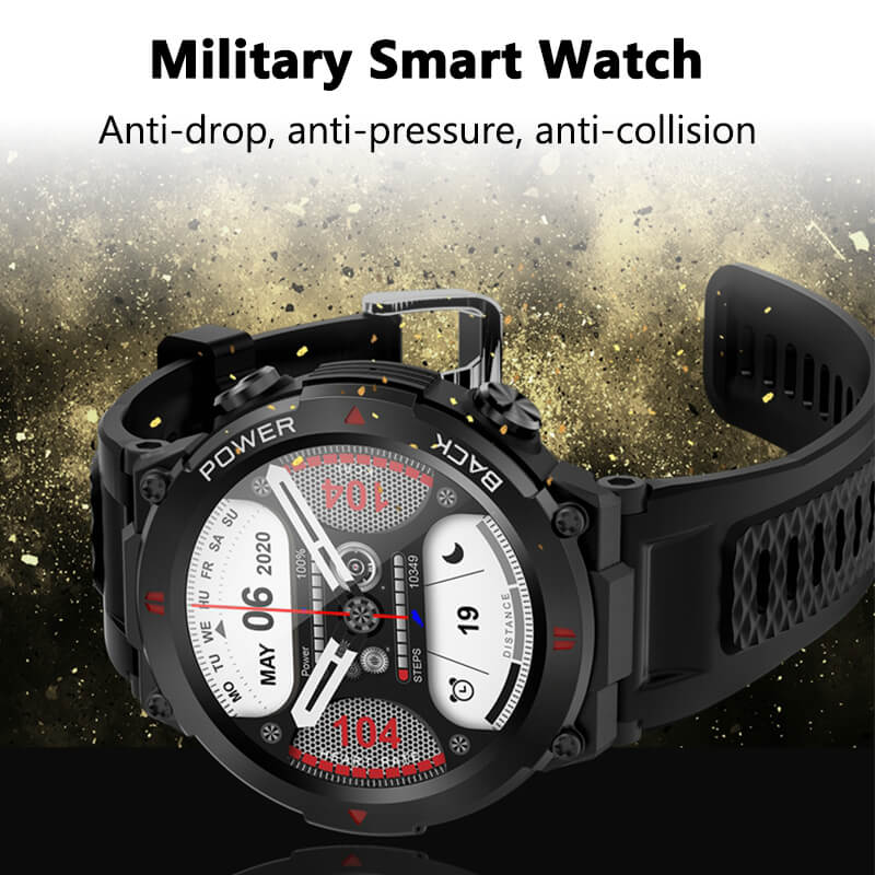 Findtime Military Smartwatch Blood Pressure Monitor Heart Rate Blood Oxygen Bluetooth Calling IP68 Waterproof