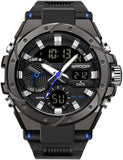 Findtime Mens Digital Analog Watches for Men, Men's Sports Outdoor Watch Military Tactical Wristwatch with Alarm Water Shock Resistant Date Dual Display Stopwatch
