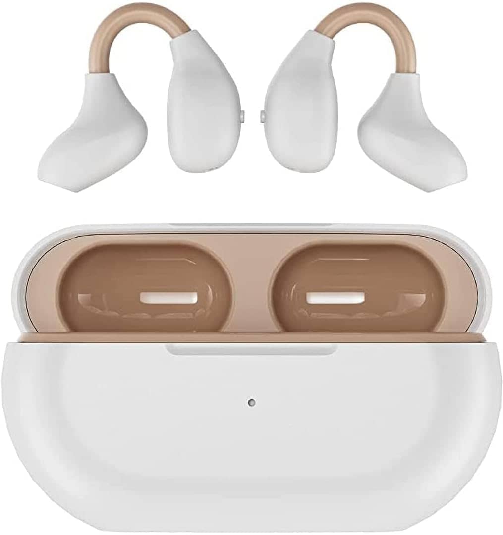 Open Ear Earbuds Wireless Ear Clip Bone Conduction Headphones Headset Bone Conduction Earbuds Head Set Clip On Wireless Bluetooth Bone Conducting Open Ear Headphones Induction Earphones