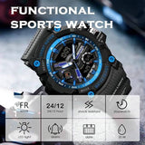 Findtime Mens Sports Watch Digital Watches for Men Military Watch Waterproof Watches for Men Rugged Watch with LED Backlight Alarm Stopwatch