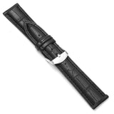 Bamboo Stripe Leather Band for Smart Watches Black