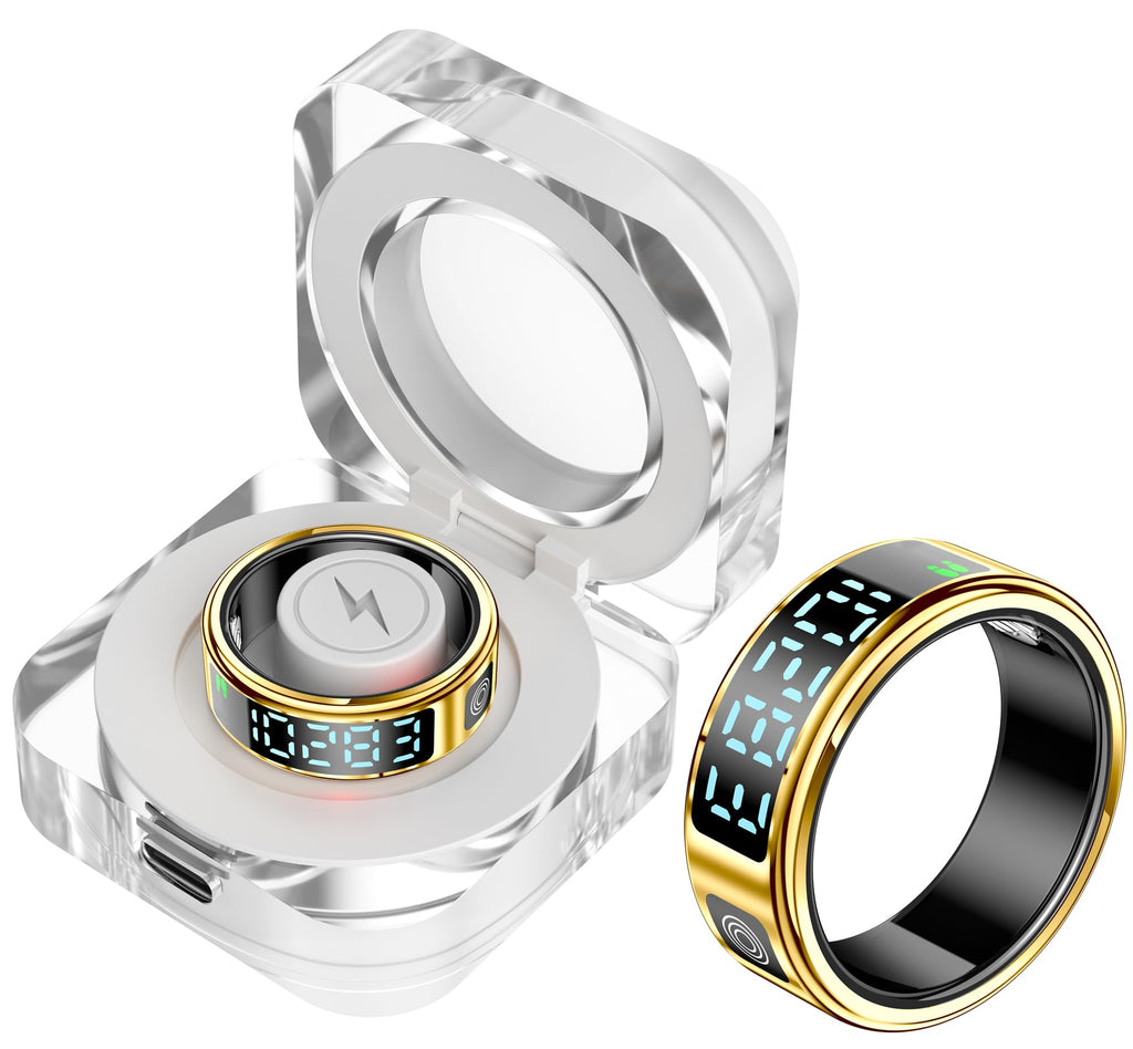 SR08 Smart Ring with Display Fitness Tracker Heart Rate Monitor Sleep ...
