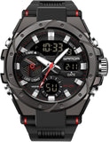 Findtime Mens Digital Analog Watches for Men, Men's Sports Outdoor Watch Military Tactical Wristwatch with Alarm Water Shock Resistant Date Dual Display Stopwatch