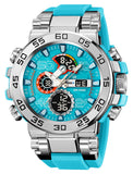 Findtime Mens Watch Sport Military Watches Colorful Waterproof Digital Analog Watch Tactical Outdoor Big Face Wrist Watches Dual Time LED Luminous Alarm Stopwatch Relojes para Hombres