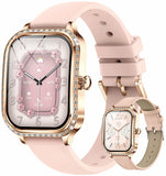 Diamonds Smart Watches for Women, Answer/Make Call Fitness Tracker for Android iOS Phones with AI Voice Control Heart Rate Sleep Monitor Pedometer
